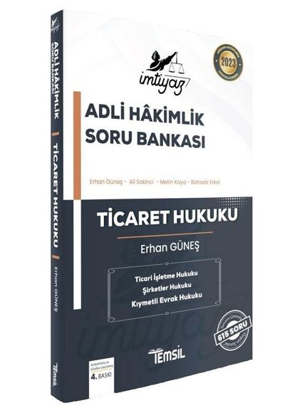 2023 Adli Hakimlik Ticaret Hukuku MTYAZ Soru Bankas zml Temsil Yaynlar