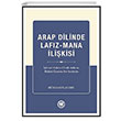 Arap Dilinde Lafz Mana likisi Marmara niversitesi lahiyat Fakltesi Vakf