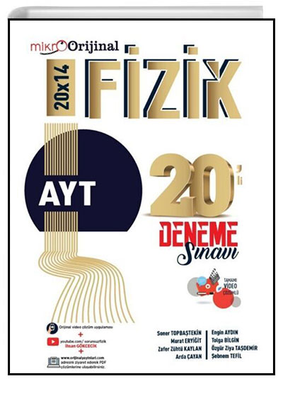 Orijinal Mikro AYT Fizik 20 l Deneme Snav Orijinal Yaynlar