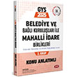 2025 GYS Belediye ve Bal Kurulular le Mahalli dare Birlikleri 3. Grup Konu Anlatml Data Yaynlar