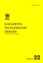 Karadeniz ncelemeleri Dergisi Say: 22 Bahar 2017 Serander Yaynlar