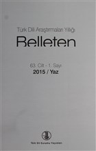 Türk Dili Araştırmaları Yıllığı - Belleten 2015 / Yaz Türk Dil Kurumu Yayınları