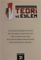 Teori ve Eylem Dergisi Say: 31 Haziran 2019 Teori ve Eylem Dergisi Yaynlar