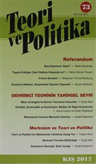 Teori ve Politika Dergisi Say: 73 K 2017 Teori ve Politika Dergisi Yaynlar