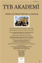 TYB Akademi Dergisi Say: 16 Ocak 2016 TYB Akademi Dergisi