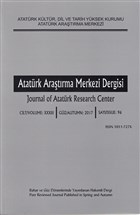 Atatrk Aratrma Merkezi Dergisi Say: 96 Gz 2017 Atatrk Aratrma Merkezi