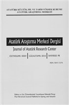 Atatrk Aratrma Merkezi Dergisi Say: 98 Gz 2018 Atatrk Aratrma Merkezi