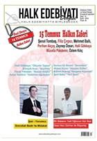 Halk Edebiyat Dergisi Say: 14 / Eyll-Ekim Halk Edebiyat Dergisi