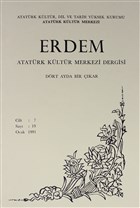 Erdem Atatrk Kltr Merkezi Dergisi Say : 20 Haziran 1991 (Cilt 7) Atatrk Kltr Merkezi Yaynlar