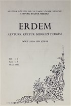 Erdem Atatrk Kltr Merkezi Dergisi Say : 4 Ocak 1986 (Cilt 2) Atatrk Kltr Merkezi Yaynlar