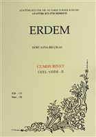 Erdem Atatrk Kltr Merkezi Dergisi Say : 32 Eyll 1998 (Cilt 11) Cumhuriyet zel Says - 2 Atatrk Kltr Merkezi Yaynlar