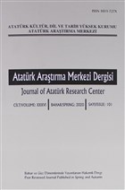 Atatrk Aratrma Merkezi Dergisi Say: 101 Atatrk Aratrma Merkezi