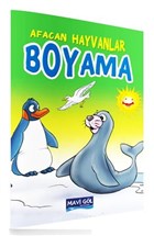 Afacan Hayvanlar Boyama Mavi Gl Yaynlar