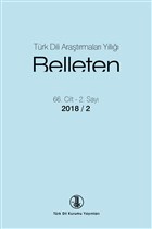 Trk Dili Aratrmalar Yll: Belleten Say 66. Cilt - 1 . Say 2018 / 2 Trk Dil Kurumu Yaynlar