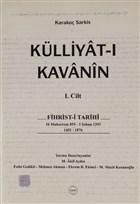Klliyat- Kavanin 1. Cilt Trk Tarih Kurumu Yaynlar