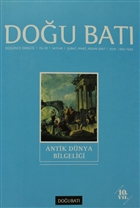 Dou Bat Dnce Dergisi Say: 40 Antik Dnya Bilgelii Dou Bat Dergileri