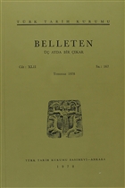 Belleten Say: 167 Cilt: 42 Trk Tarih Kurumu Yaynlar