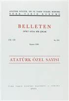 Belleten Sayı: 204 Cilt: 52 Türk Tarih Kurumu Yayınları
