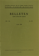 Belleten Sayı: 205 Cilt: 52 Türk Tarih Kurumu Yayınları