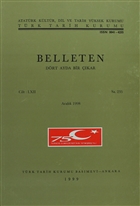 Belleten Say: 235 Cilt: 62 Trk Tarih Kurumu Yaynlar