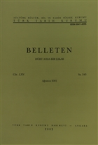 Belleten Say: 243 Cilt: 65 Trk Tarih Kurumu Yaynlar