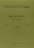 Belleten Say: 254 Cilt: 69 Trk Tarih Kurumu Yaynlar