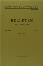 Belleten Say: 270 Cilt: 74 Trk Tarih Kurumu Yaynlar