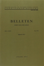 Belleten Say: 273 Cilt: 75 Trk Tarih Kurumu Yaynlar