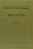 Belleten Say: 9 Cilt: 3 Trk Tarih Kurumu Yaynlar