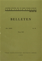 Belleten Say: 90 Cilt: 23 Trk Tarih Kurumu Yaynlar