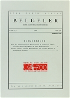 Trk Tarih Belgeleri Dergisi Say: 24 Cilt: 20  Trk Tarih Kurumu Yaynlar